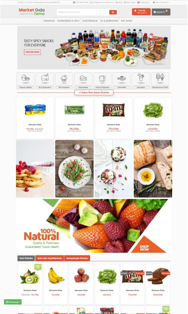 Opencart 3x Market Gıda Tema C2C Full Paket