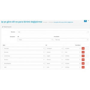 İP ye Göre Dil ve Para Birimi Çeviri Modülü