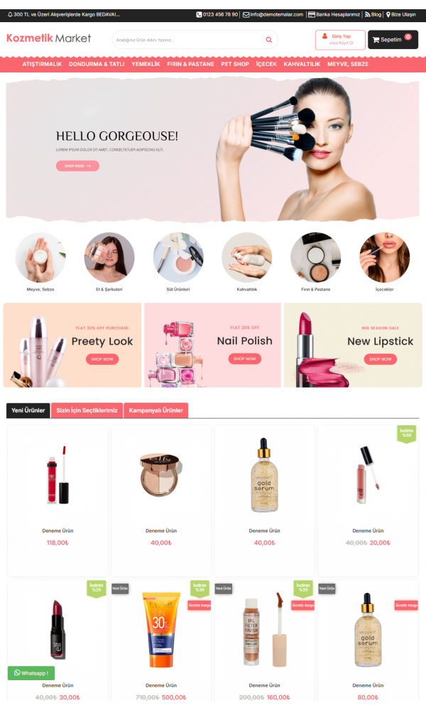 Opencart 3.x Cosmetics Market Theme Full Package